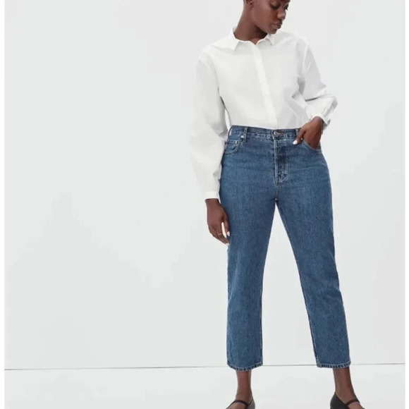 NEW Everlane Blue Curvy 90’s Cheeky Jean Straight High Rise Size 31 - Picture 1 of 8